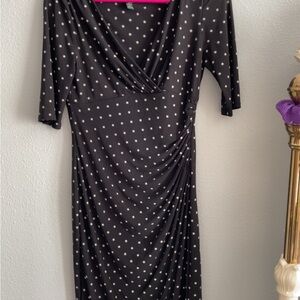 Ralph Lauren Black and White Polka Dot Half Sleeve Dress